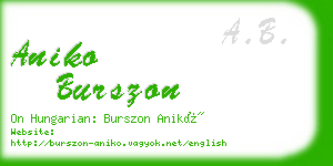 aniko burszon business card